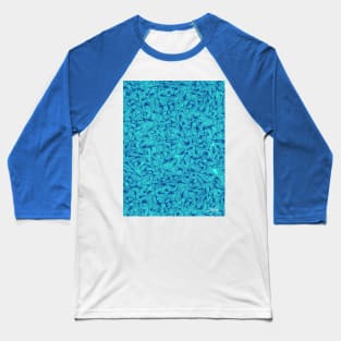 Abstract Pattern Navy Turquoise Baseball T-Shirt